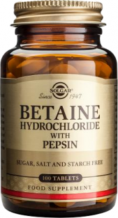 Betaiinihydrokloridi + pepsiini -suolahappo